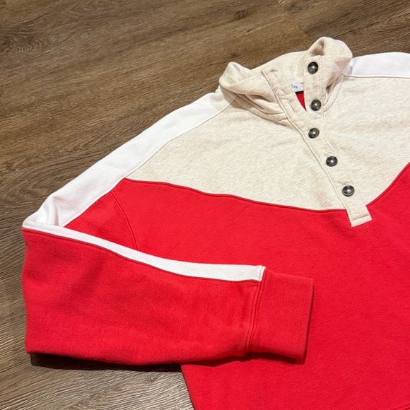 Evereve Mika Red White and Oatmeal Colorblock Pullover - Picture 4 of 8